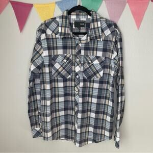 Hurley Plaid Long Sleeve Button Up Shirt | L